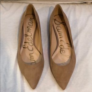 Nude Sam Edelman Pointed Toe Suede Flats